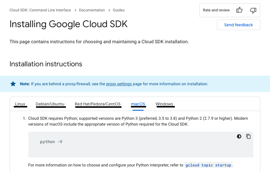 downloading google cloud sdk