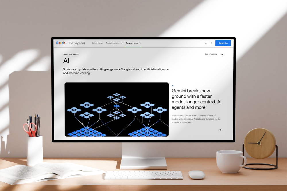 Google AI website on computer screen