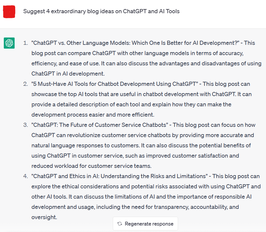 ChatGPT blog ideas